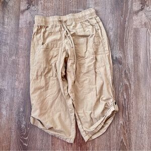 Men's Tan Casual Cotton Flax Lounge Yoga Bottoms Medium